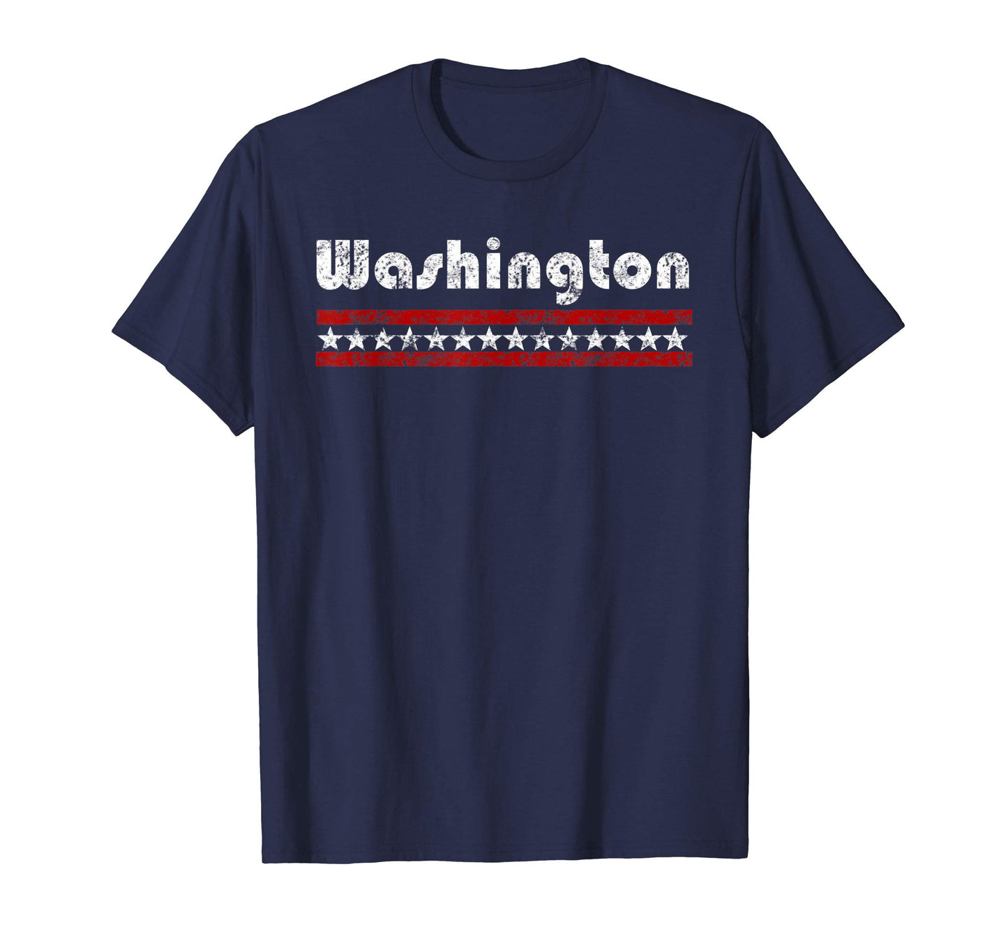 Washington Dc Star Stripe Weathered T-Shirt - Minimalist Print Men Women - T-Shirt, Sweatshirt, Hoodie