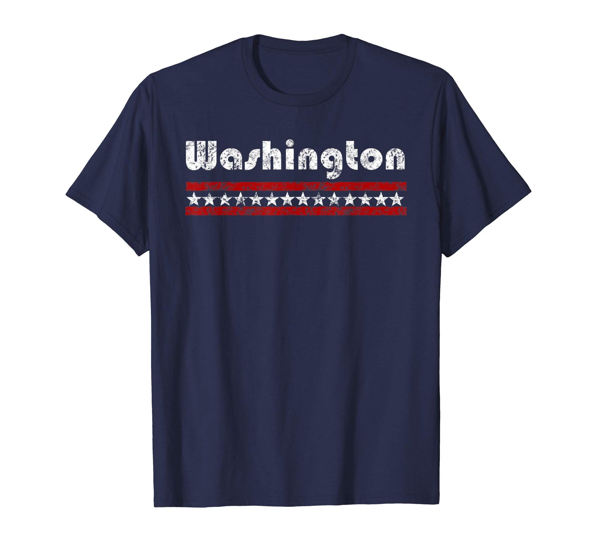 Washington Dc Star Stripe Weathered T-Shirt - Minimalist Print Men Women - T-Shirt, Sweatshirt, Hoodie