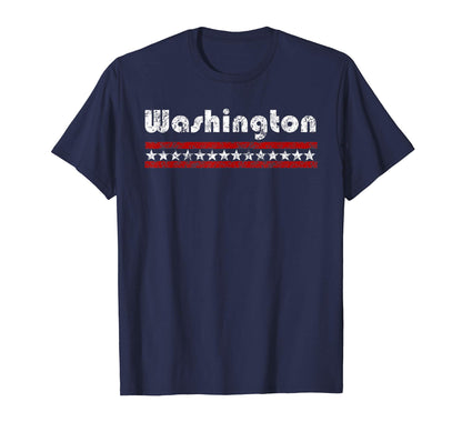 Washington Dc Star Stripe Weathered T-Shirt - Minimalist Print Men Women - T-Shirt, Sweatshirt, Hoodie