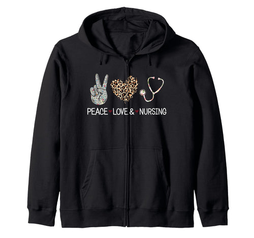 Peace Love Nursing Nurse Rn Lpn T-Shirt - Fun Novelty Design for Adults - T-Shirt, Sweatshirt, Hoodie