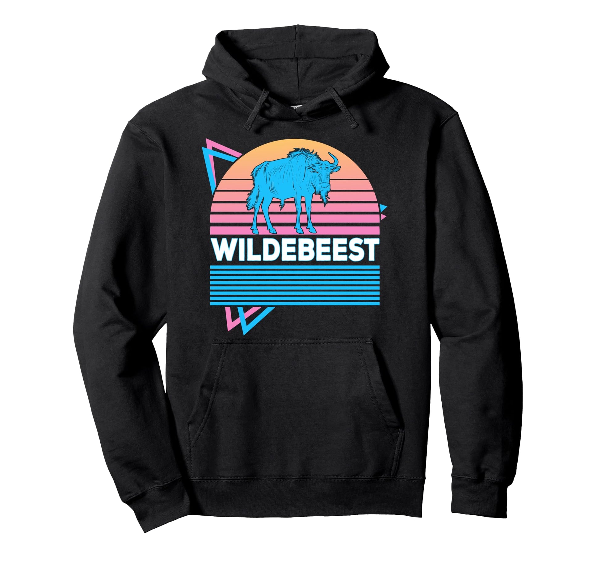 Wildebeest Vaporwave Aesthetic Hoodie - Custom Art Print Men Women - T-Shirt, Sweatshirt, Hoodie