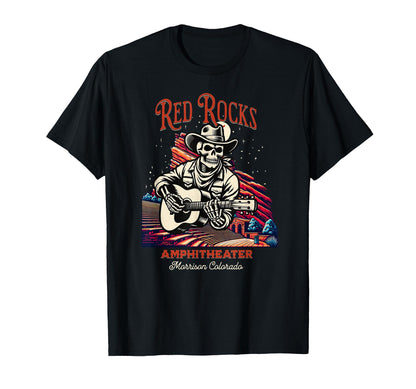 Red Rocks Amphitheater Skeleton T-Shirt - Novelty Apparel Men Women - T-Shirt, Sweatshirt, Hoodie