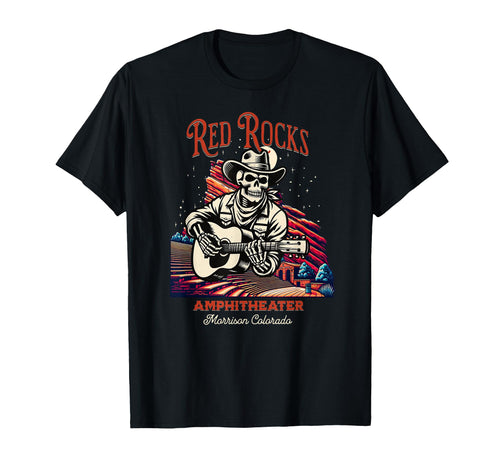Red Rocks Amphitheater Skeleton T-Shirt - Novelty Apparel Men Women - T-Shirt, Sweatshirt, Hoodie