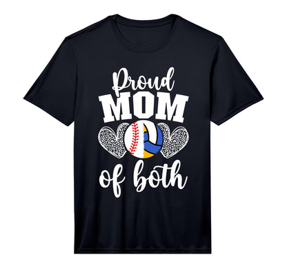 Mens Mom Both Proud Volleyball Baseball T-Shirt - Novelty Apparel Unisex - T-Shirt, Sweatshirt, Hoodie