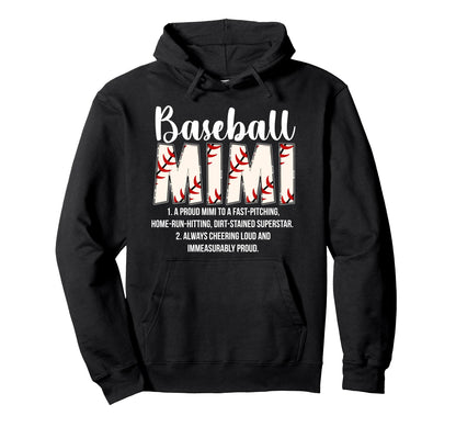 Baseball Mimi Definition Mimi Baseball Hoodie - Graphic Print Unisex - T-Shirt, Sweatshirt, Hoodie