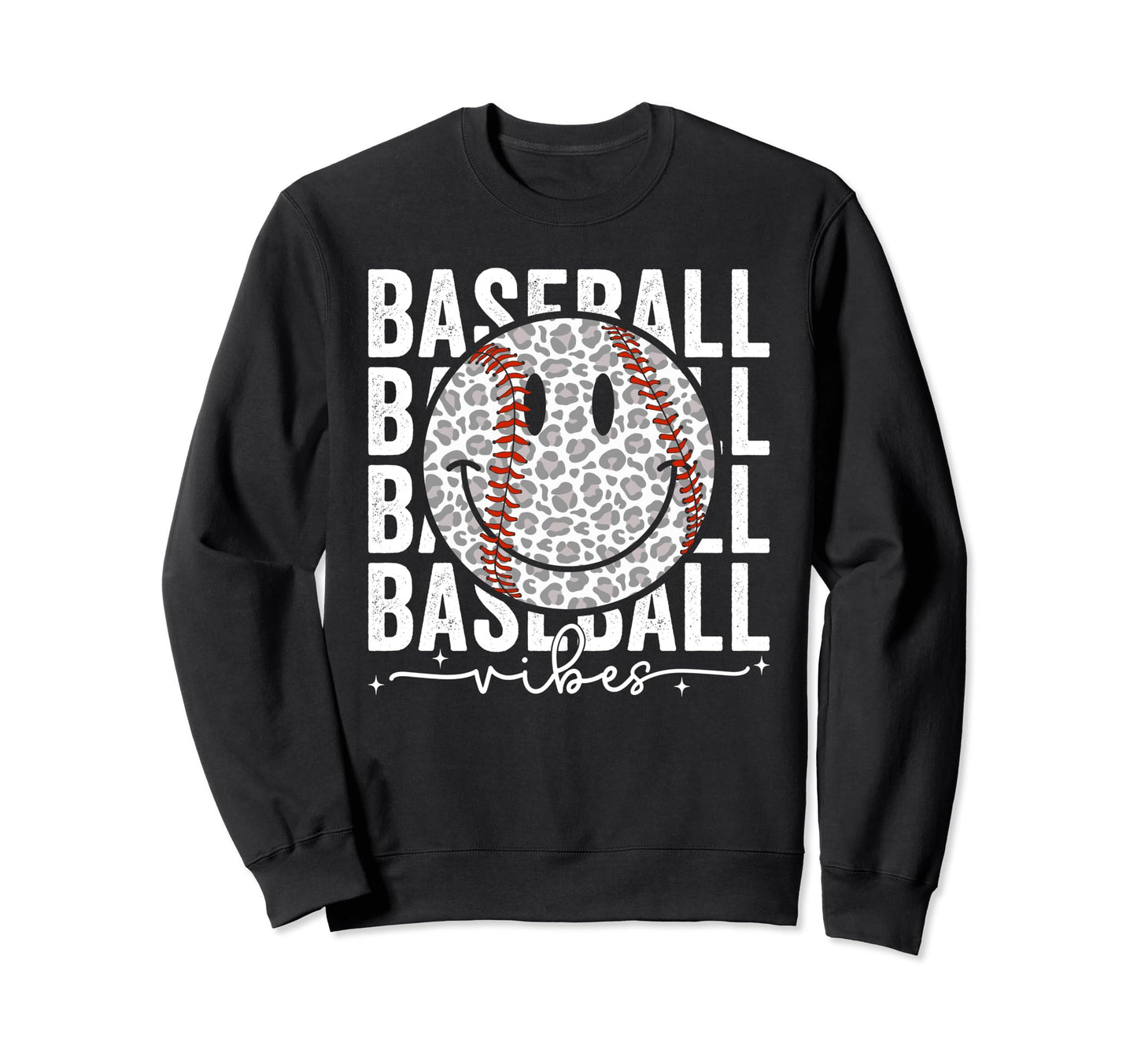 Funny Leopard Baseball Vibes Game Sweatshirt - Trendy Graphic for Adults - T-Shirt, Sweatshirt, Hoodie