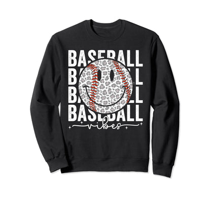 Funny Leopard Baseball Vibes Game Sweatshirt - Trendy Graphic for Adults - T-Shirt, Sweatshirt, Hoodie