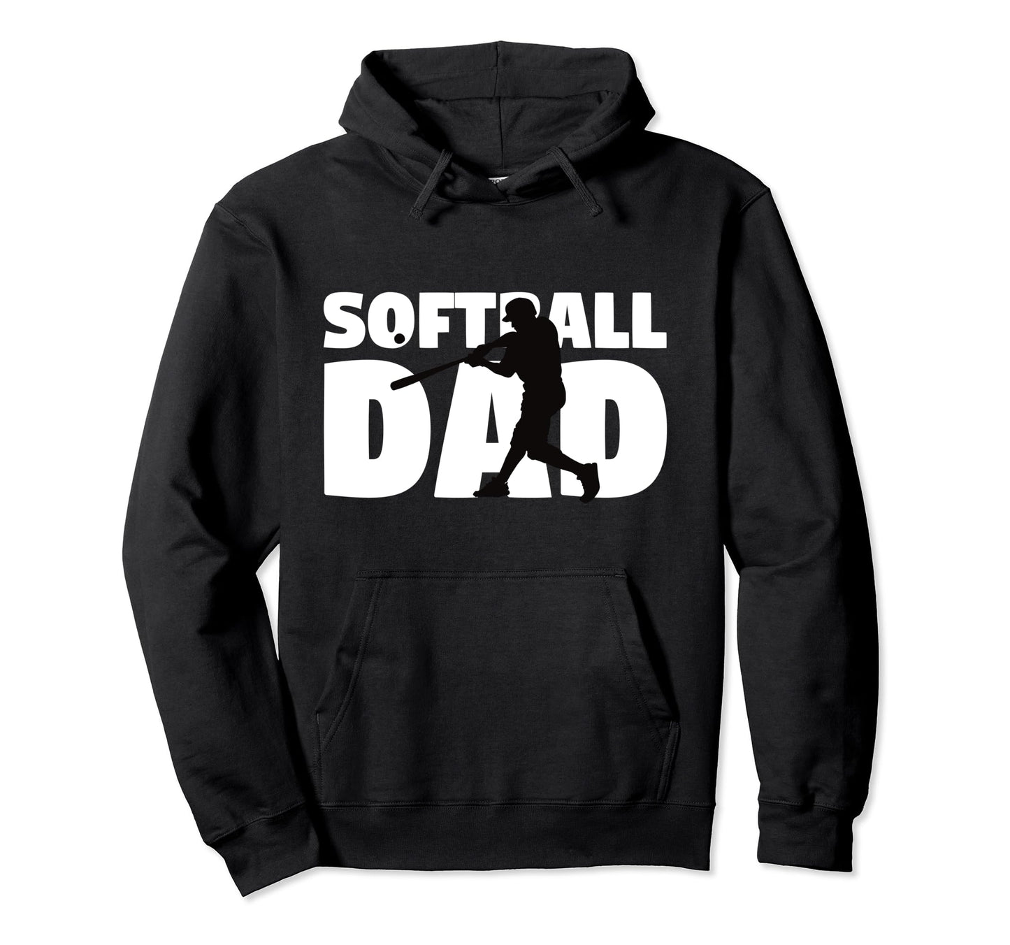 Softball Dad Softball Silhouette Gift Hoodie - Minimalist Print for Adults - T-Shirt, Sweatshirt, Hoodie