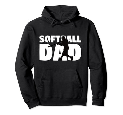 Softball Dad Softball Silhouette Gift Hoodie - Minimalist Print for Adults - T-Shirt, Sweatshirt, Hoodie