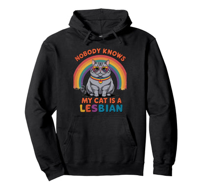 Funny Cat Lover Lesbian Pride Rainbow Lgbtq Hoodie - Trendy Graphic Unisex - T-Shirt, Sweatshirt, Hoodie