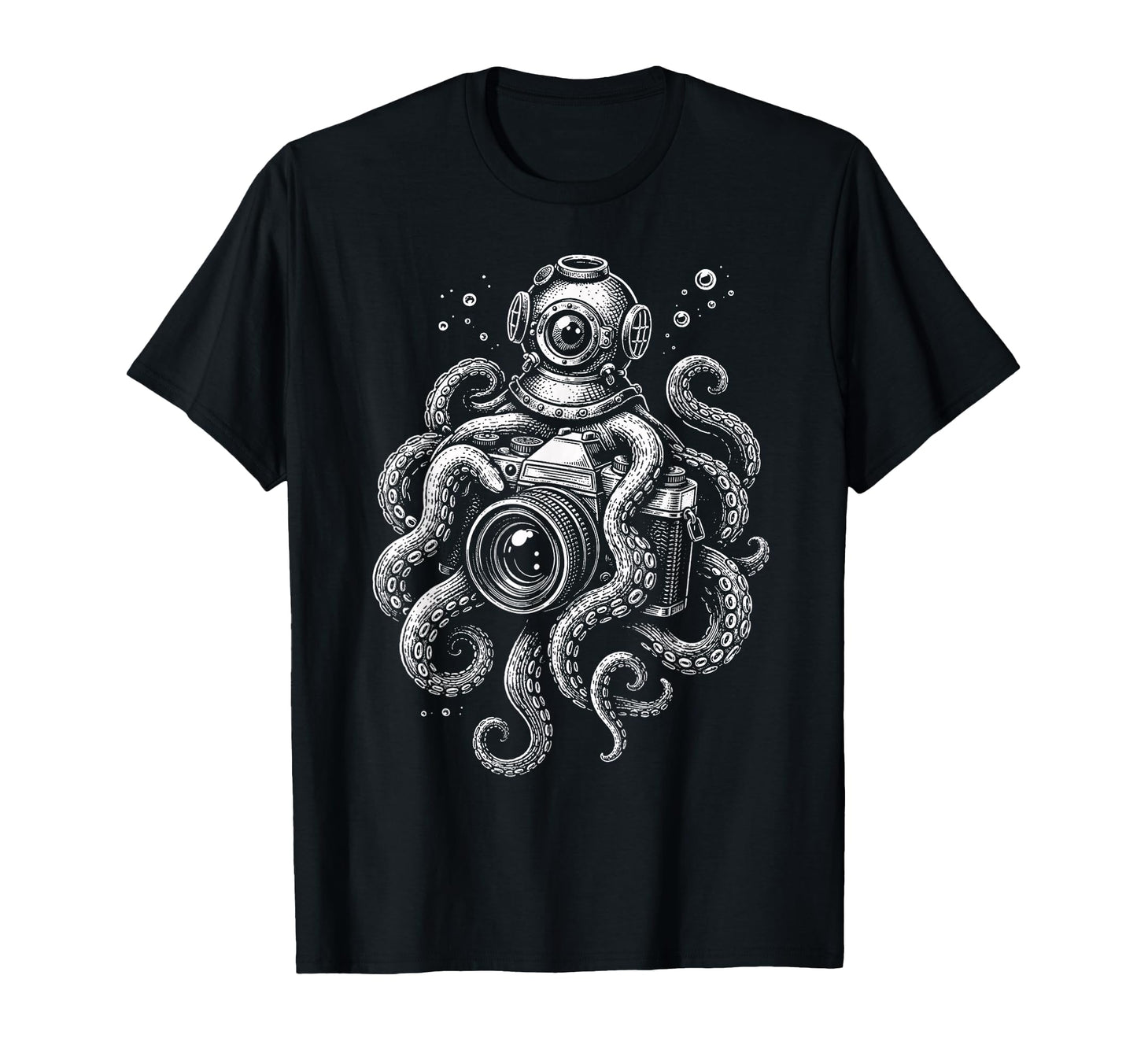 Photographer Octopus Camera Art T-Shirt - Streetwear Style Men Women - T-Shirt, Sweatshirt, Hoodie