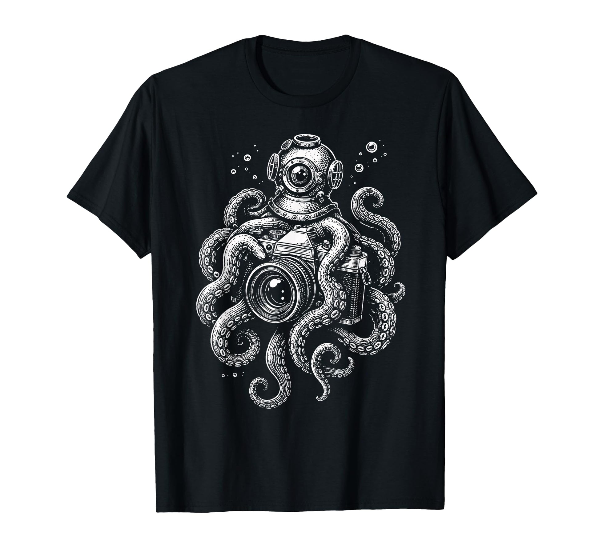 Photographer Octopus Camera Art T-Shirt - Streetwear Style Men Women - T-Shirt, Sweatshirt, Hoodie