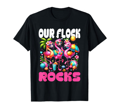 Our Flock Rocks Flamingo Summer T-Shirt - Streetwear Style for Adults - T-Shirt, Sweatshirt, Hoodie