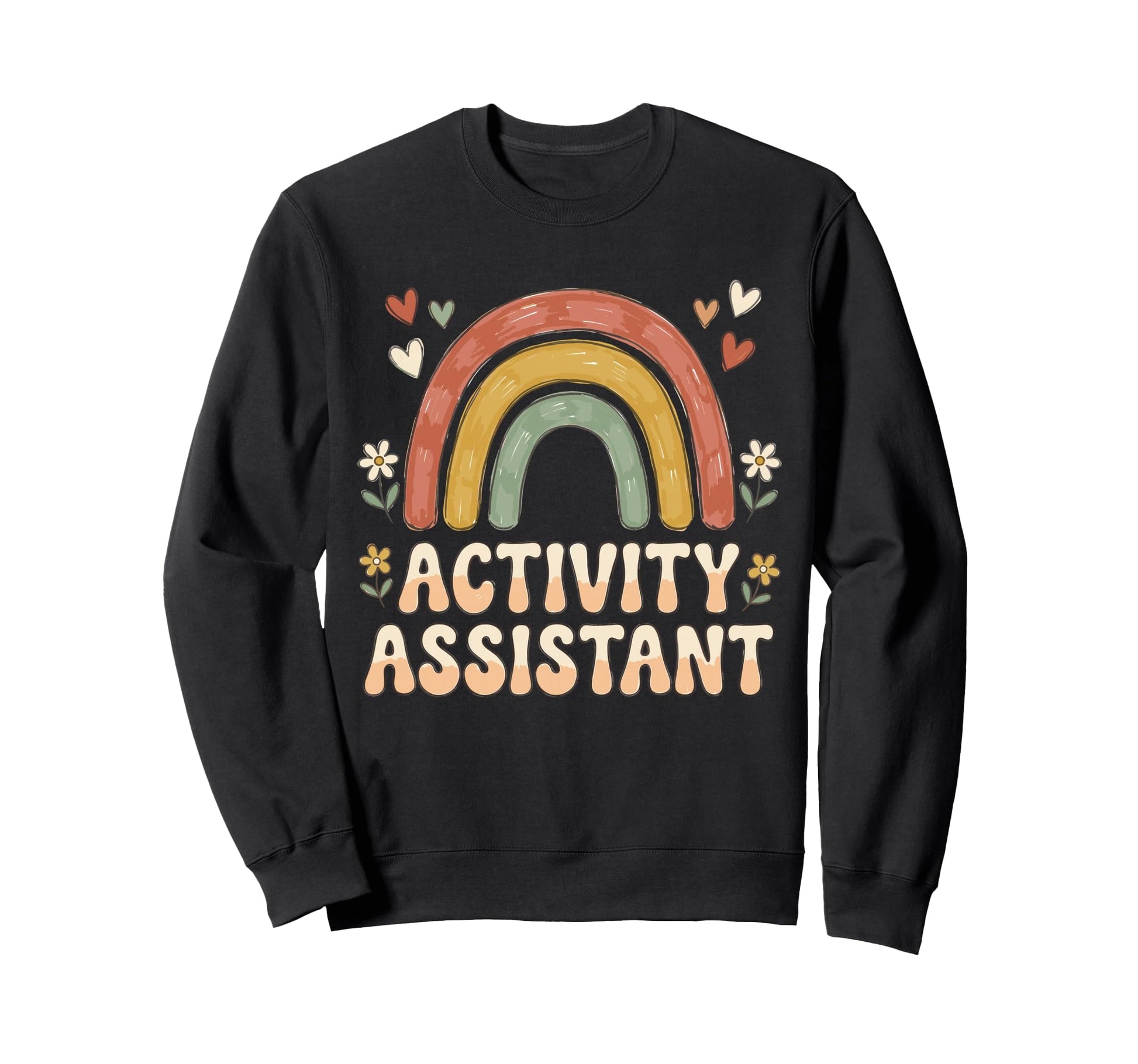 Activity Assistant Boho Rainbow Heart Sweatshirt - Unique Graphic Unisex - T-Shirt, Sweatshirt, Hoodie