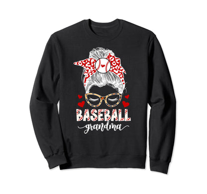 Baseball Grandma Baseball Sweatshirt - Casual Everyday Wear Men Women - T-Shirt, Sweatshirt, Hoodie