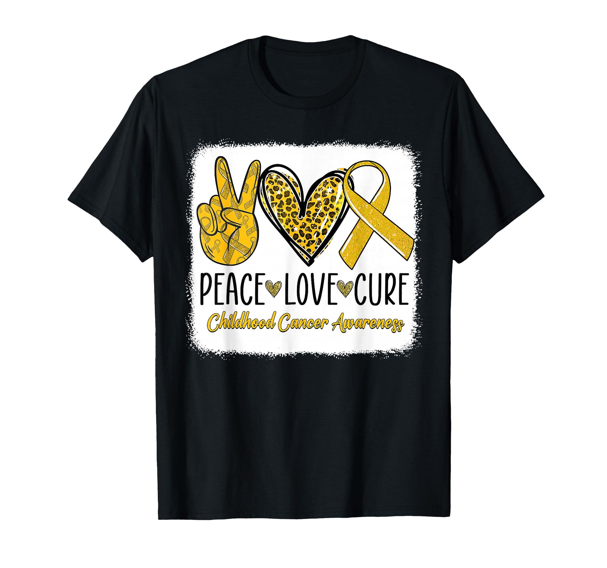 Peace Love Cure Childhood Cancer T-Shirt - Trendy Graphic Men Women - T-Shirt, Sweatshirt, Hoodie