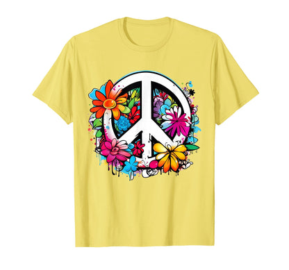 Peace Sign Symbol Flower Power T-Shirt - Fun Novelty Design Men Women - T-Shirt, Sweatshirt, Hoodie