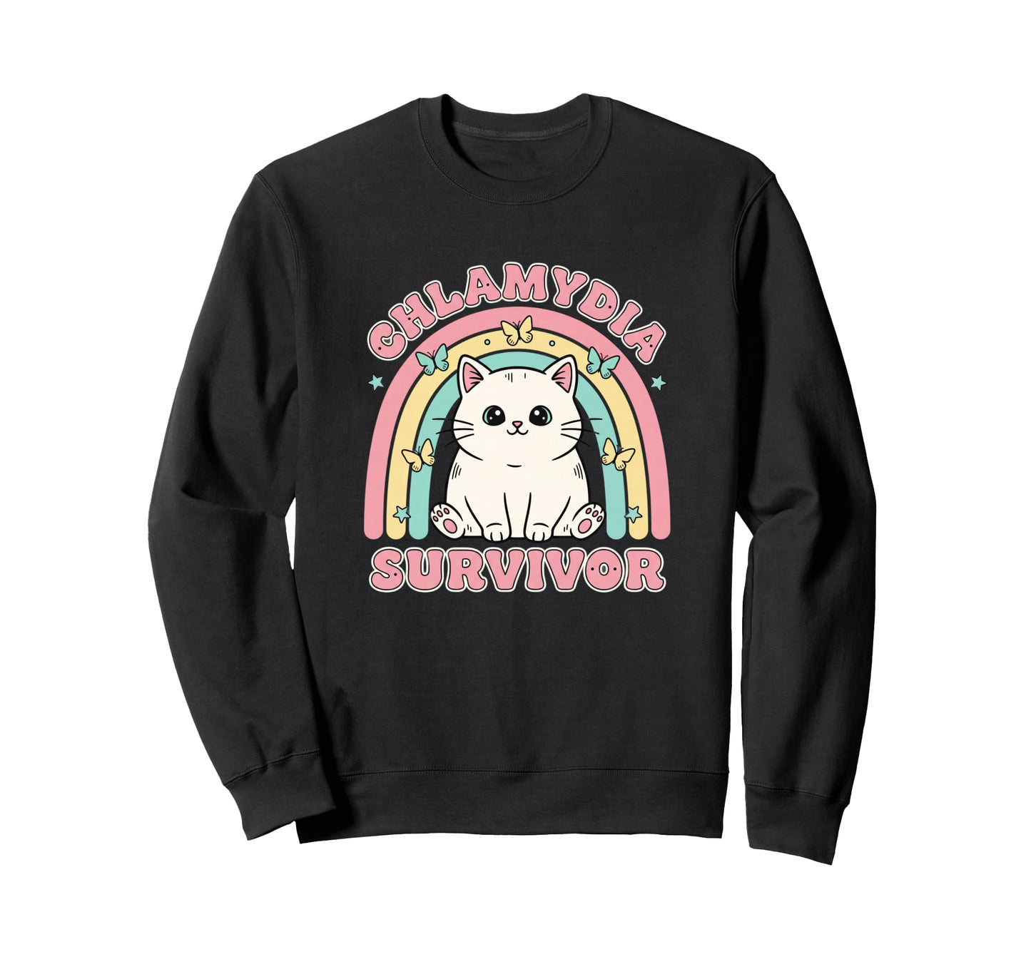 Chlamydia Survivor Cat Funny Sweatshirt - Unique Graphic for Adults - T-Shirt, Sweatshirt, Hoodie