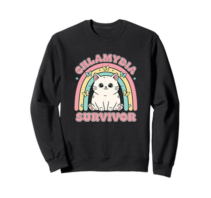 Chlamydia Survivor Cat Funny Sweatshirt - Unique Graphic for Adults - T-Shirt, Sweatshirt, Hoodie