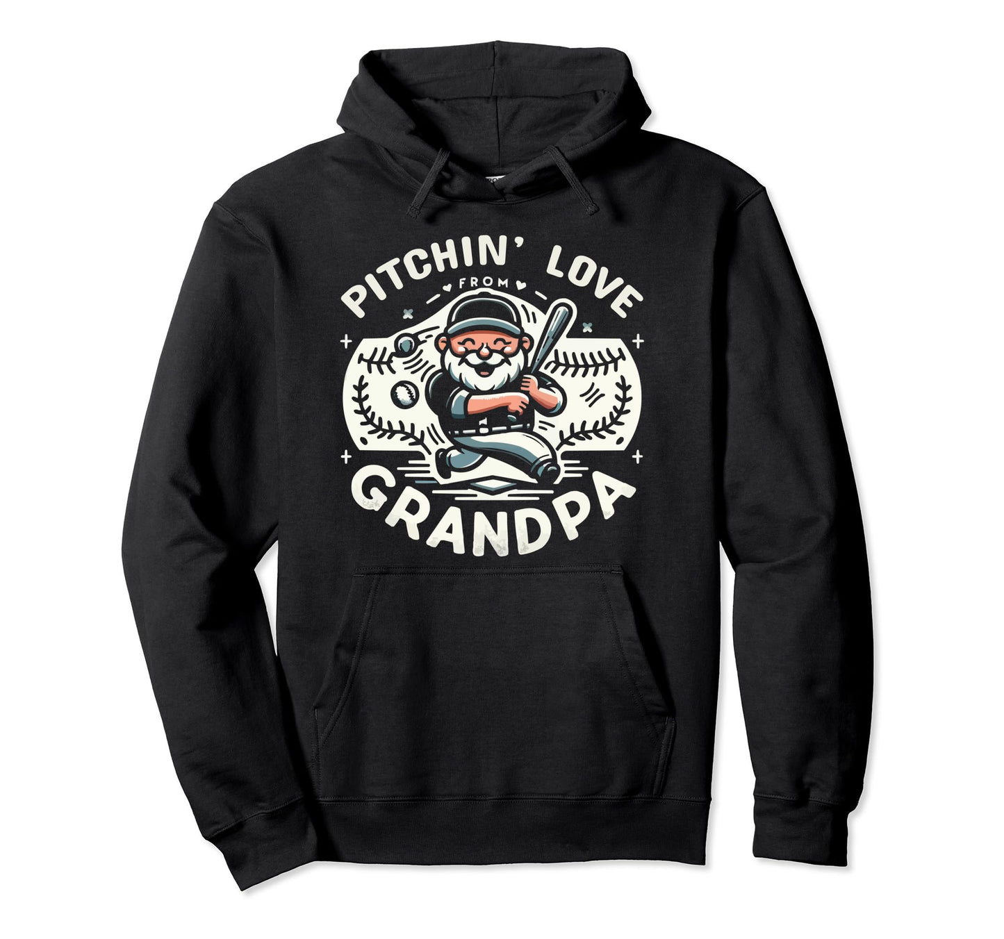 Baseball Grandpa Grandfather Gramps Hoodie - Custom Art Print Unisex - T-Shirt, Sweatshirt, Hoodie