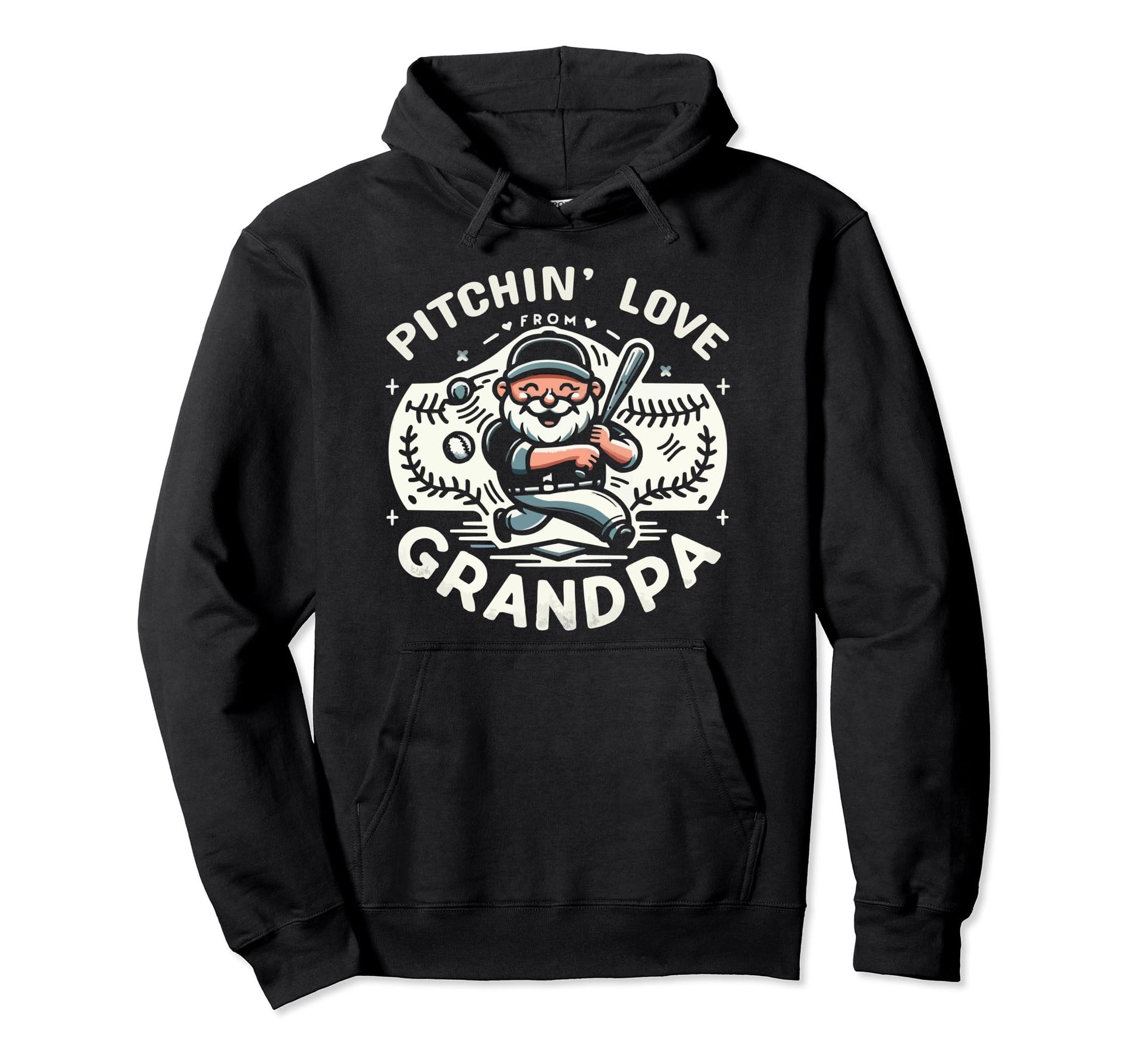 Baseball Grandpa Grandfather Gramps Hoodie - Custom Art Print Unisex - T-Shirt, Sweatshirt, Hoodie