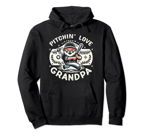 Baseball Grandpa Grandfather Gramps Hoodie - Custom Art Print Unisex - T-Shirt, Sweatshirt, Hoodie