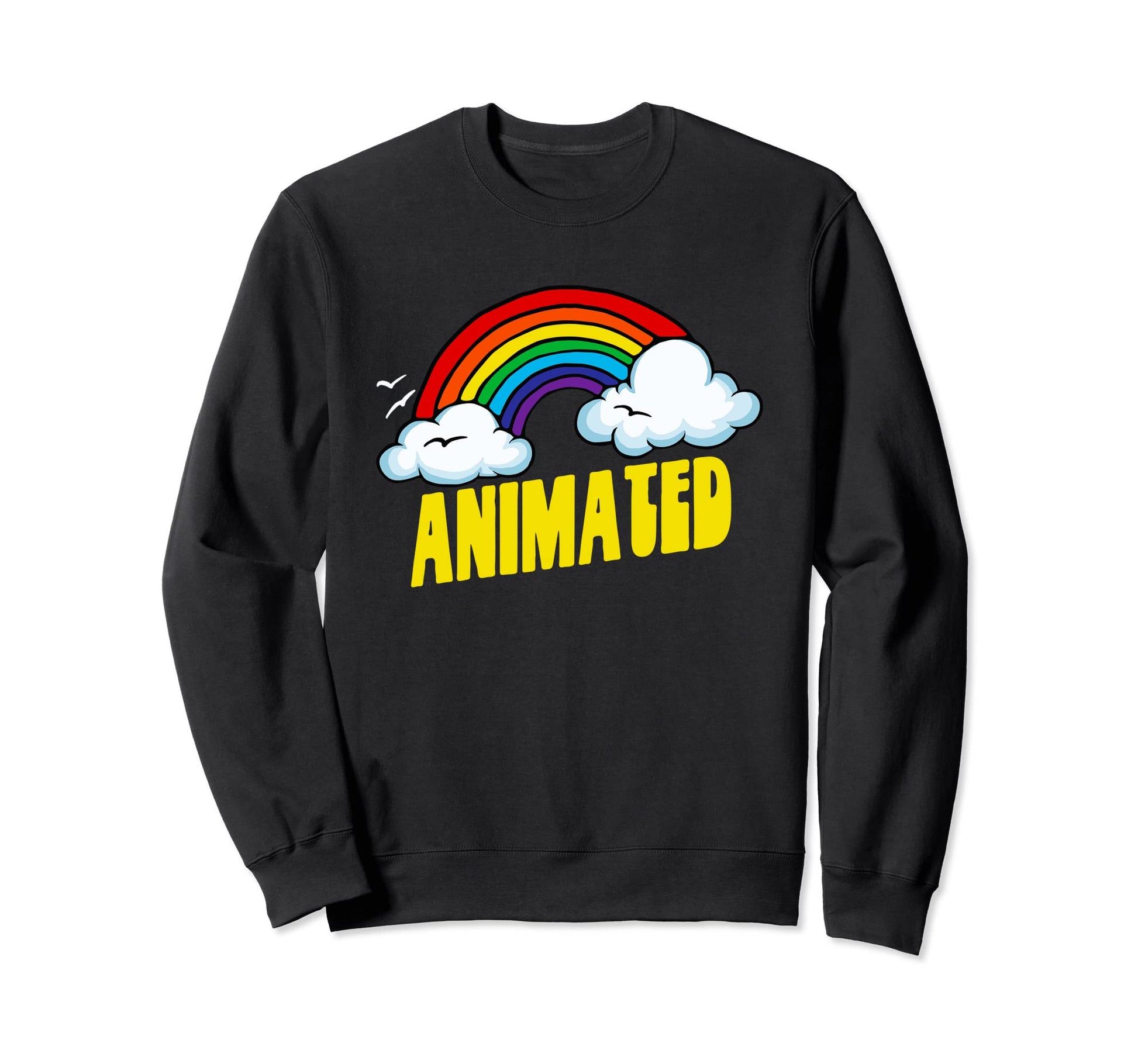 Animated Funny Sarcastic 80S Rainbow Sweatshirt - Novelty Apparel Men Women - T-Shirt, Sweatshirt, Hoodie