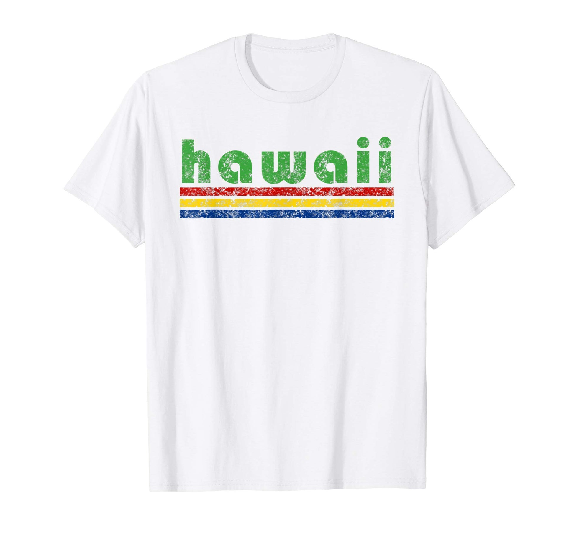 Hawaii Three Stripe Weathered Rainbow T-Shirt - Custom Art Print Men Women - T-Shirt, Sweatshirt, Hoodie