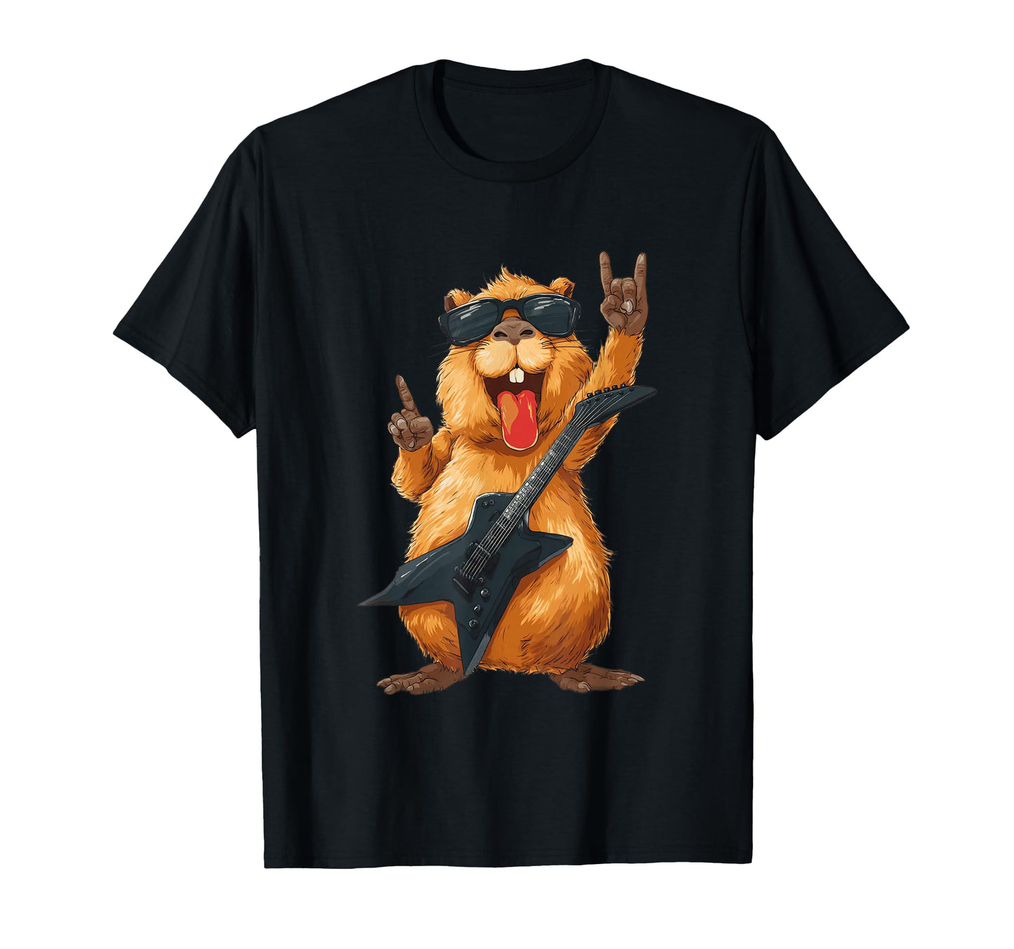Funny Guinea Pig Rock Music T-Shirt - Fun Novelty Design Men Women - T-Shirt, Sweatshirt, Hoodie