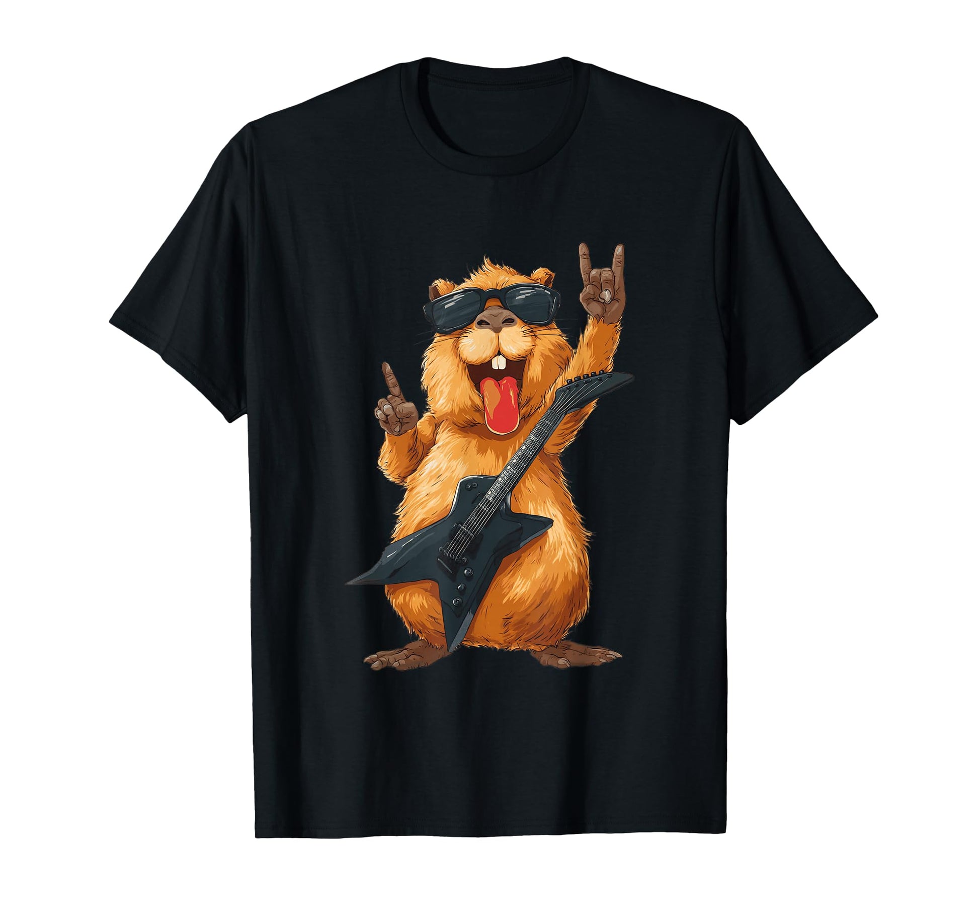 Funny Guinea Pig Rock Music T-Shirt - Fun Novelty Design Men Women - T-Shirt, Sweatshirt, Hoodie