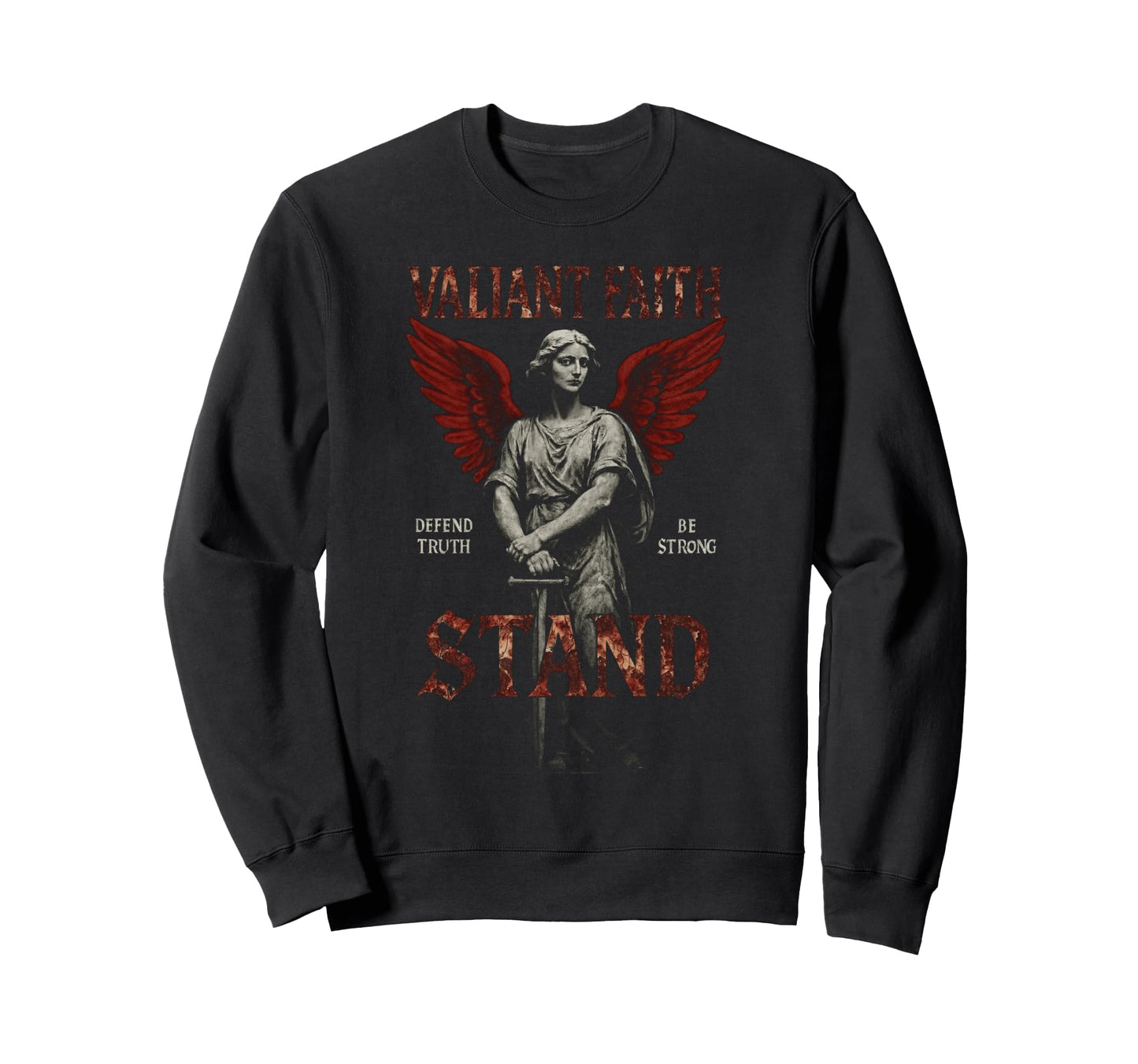 Valiant Faith Christian Edgy Y2K Sweatshirt - Fun Novelty Design Unisex - T-Shirt, Sweatshirt, Hoodie