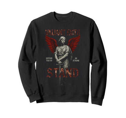Valiant Faith Christian Edgy Y2K Sweatshirt - Fun Novelty Design Unisex - T-Shirt, Sweatshirt, Hoodie