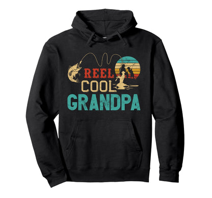 Fishing Reel Grandpa Fathers Day Hoodie - Aesthetic Graphic for Adults - T-Shirt, Sweatshirt, Hoodie