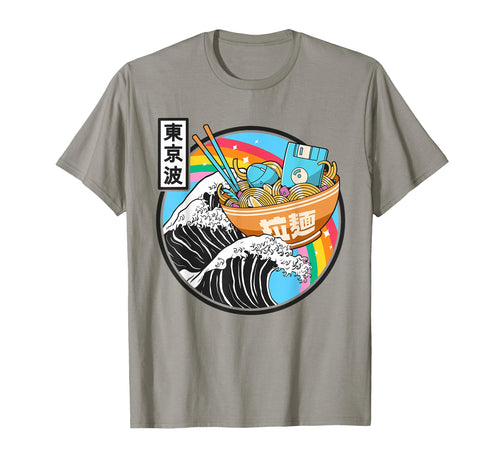 Computer Ramen Noodles Great Wave Kawaii T-Shirt - Custom Art Print Unisex - T-Shirt, Sweatshirt, Hoodie