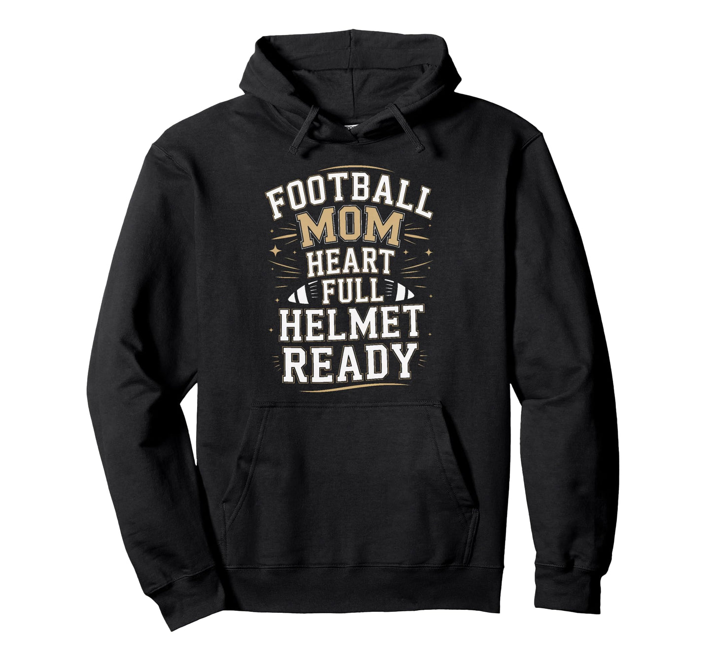 Football Mom Heart Full Helmet Ready Hoodie - Minimalist Print Men Women - T-Shirt, Sweatshirt, Hoodie