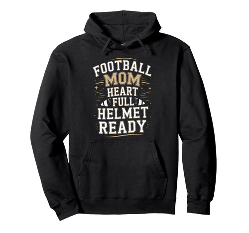 Football Mom Heart Full Helmet Ready Hoodie - Minimalist Print Men Women - T-Shirt, Sweatshirt, Hoodie