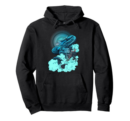 Japanese Dragon Aesthetic Edgy Streetwear Hoodie - Unique Graphic Unisex - T-Shirt, Sweatshirt, Hoodie