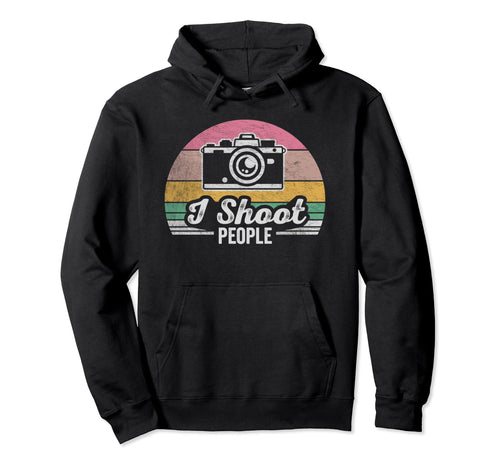 Funny Photographer Camera I Shoot Hoodie - Minimalist Print for Adults - T-Shirt, Sweatshirt, Hoodie