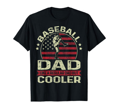 Fathers Day Baseball Dad Like Regular T-Shirt - Custom Art Print Unisex - T-Shirt, Sweatshirt, Hoodie