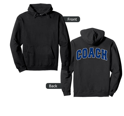 Coach Sports Trainer Varsity Team Blue Back Hoodie - Unique Graphic Unisex - T-Shirt, Sweatshirt, Hoodie