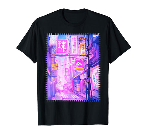 Japan City Pop Anime Vaporwave T-Shirt - Aesthetic Graphic for Adults - T-Shirt, Sweatshirt, Hoodie