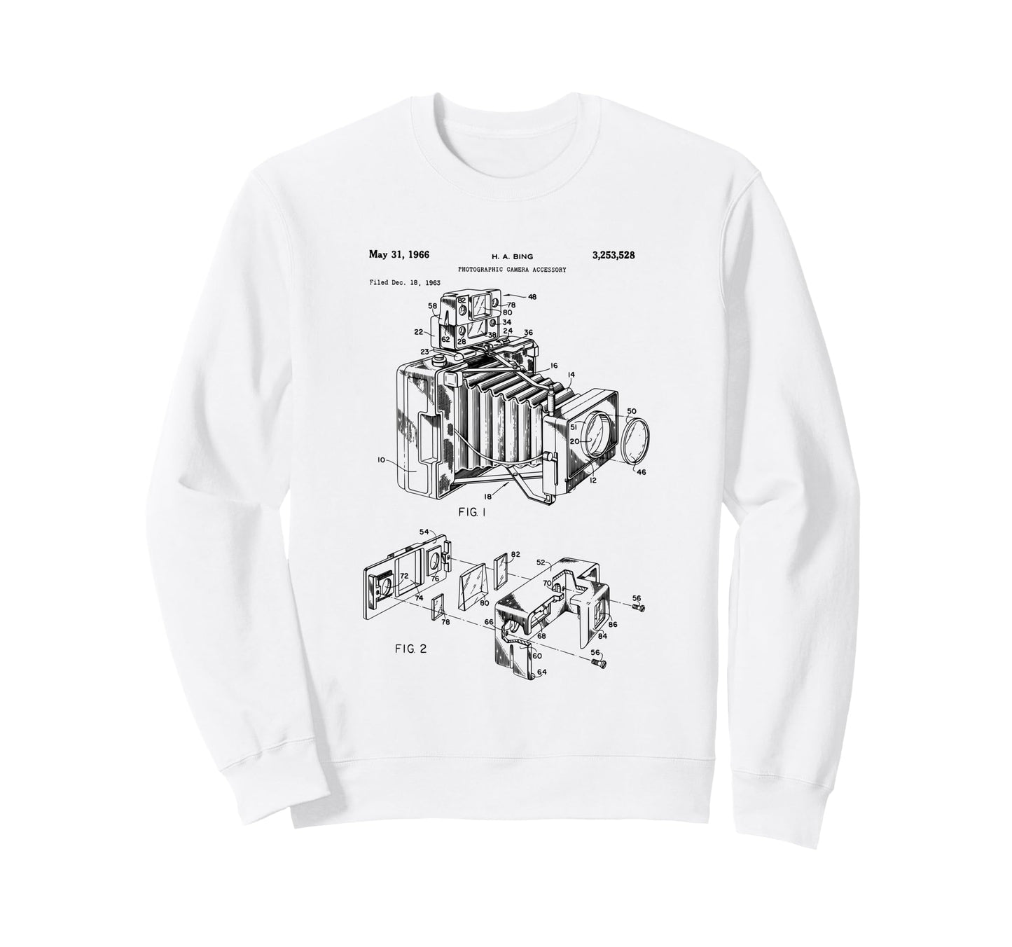 Camera Diagram Patent 1966 Photography Sweatshirt - Minimalist Print Unisex - T-Shirt, Sweatshirt, Hoodie
