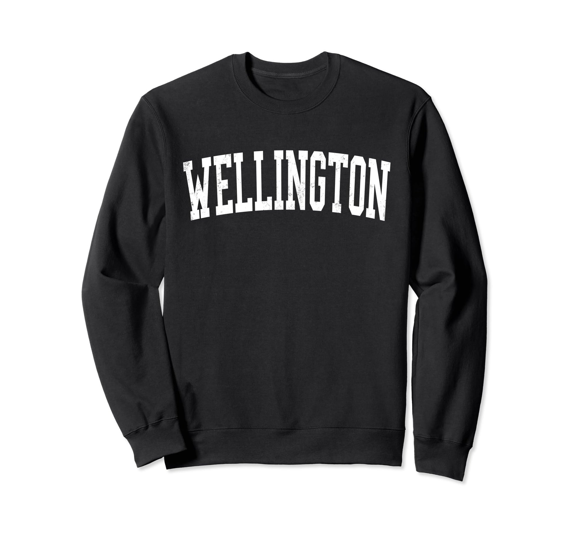 Wellington Ks Distressed White Varsity Sweatshirt - Unique Graphic Unisex - T-Shirt, Sweatshirt, Hoodie