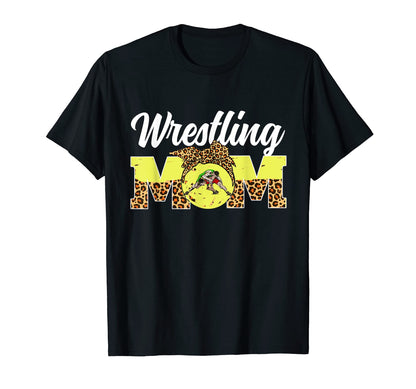 Wrestling Mom Game Day Leopard Mothers T-Shirt - Novelty Apparel Men Women - T-Shirt, Sweatshirt, Hoodie