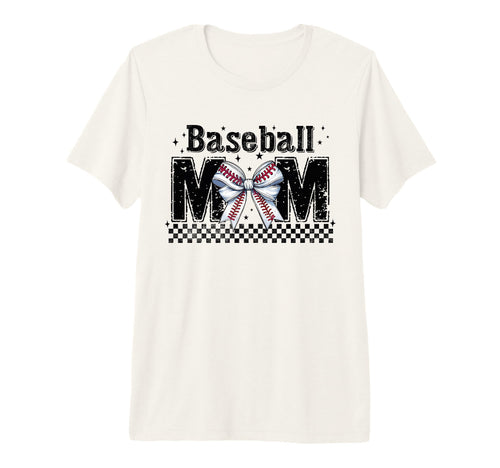 Baseball Mom Coquette Bow Game Day T-Shirt - Custom Art Print for Adults - T-Shirt, Sweatshirt, Hoodie