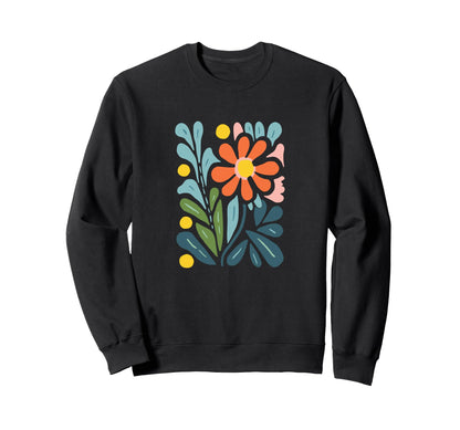 Modern Boho Colorful Floral Sweatshirt - Unique Graphic for Adults - T-Shirt, Sweatshirt, Hoodie
