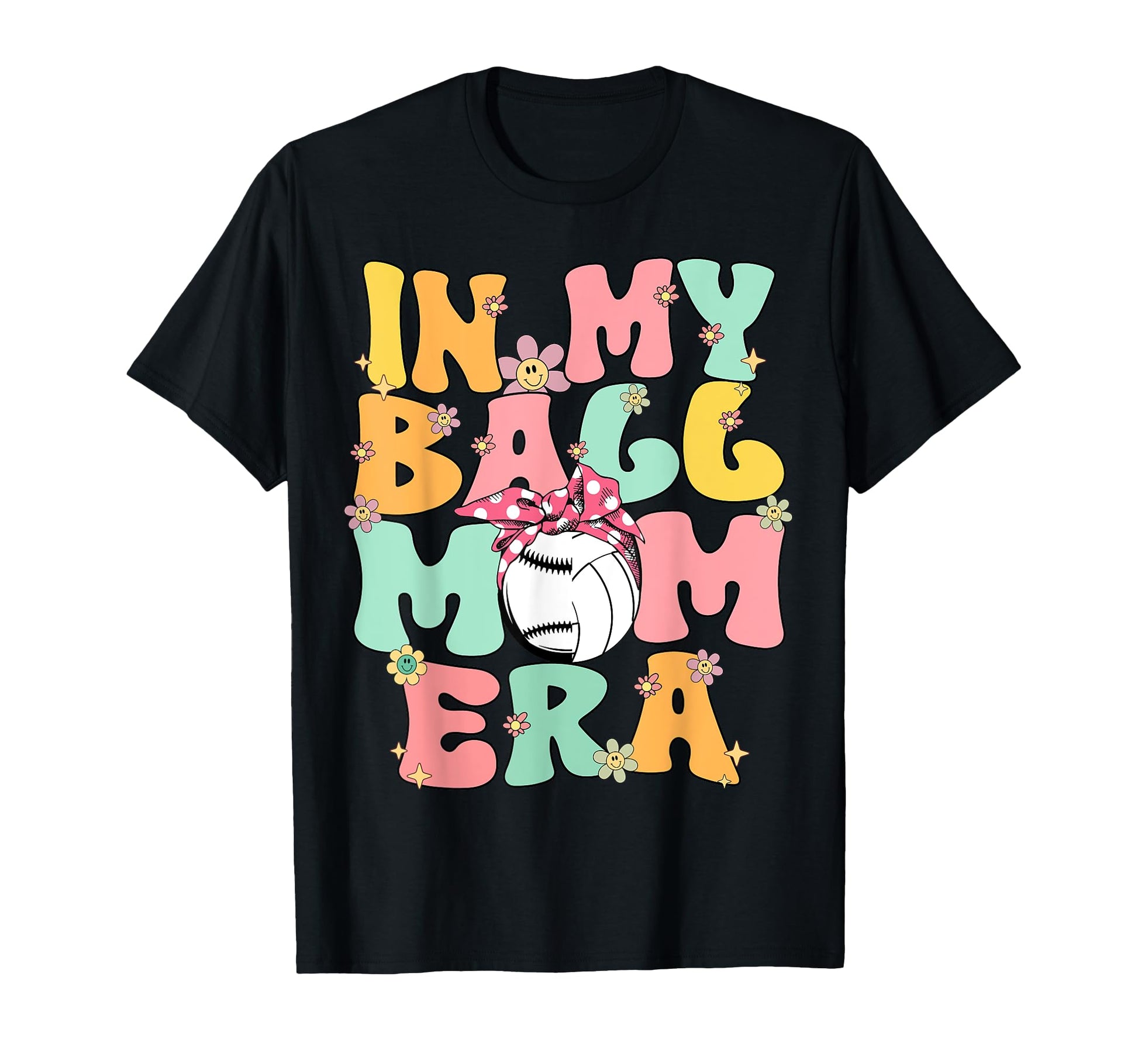 My Ball Mom Era Groovy Baseball T-Shirt - Custom Art Print for Adults - T-Shirt, Sweatshirt, Hoodie
