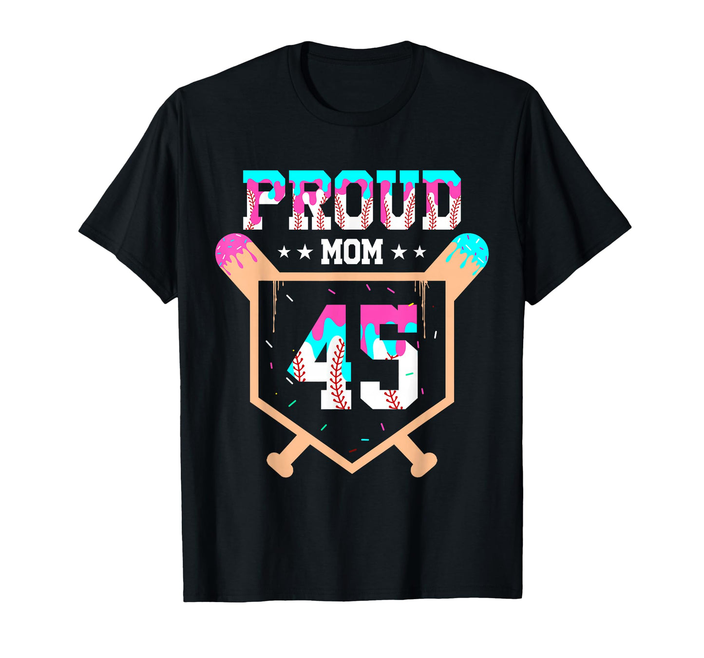 Proud Mom Baseball Player Number 45 T-Shirt - Minimalist Print Men Women - T-Shirt, Sweatshirt, Hoodie
