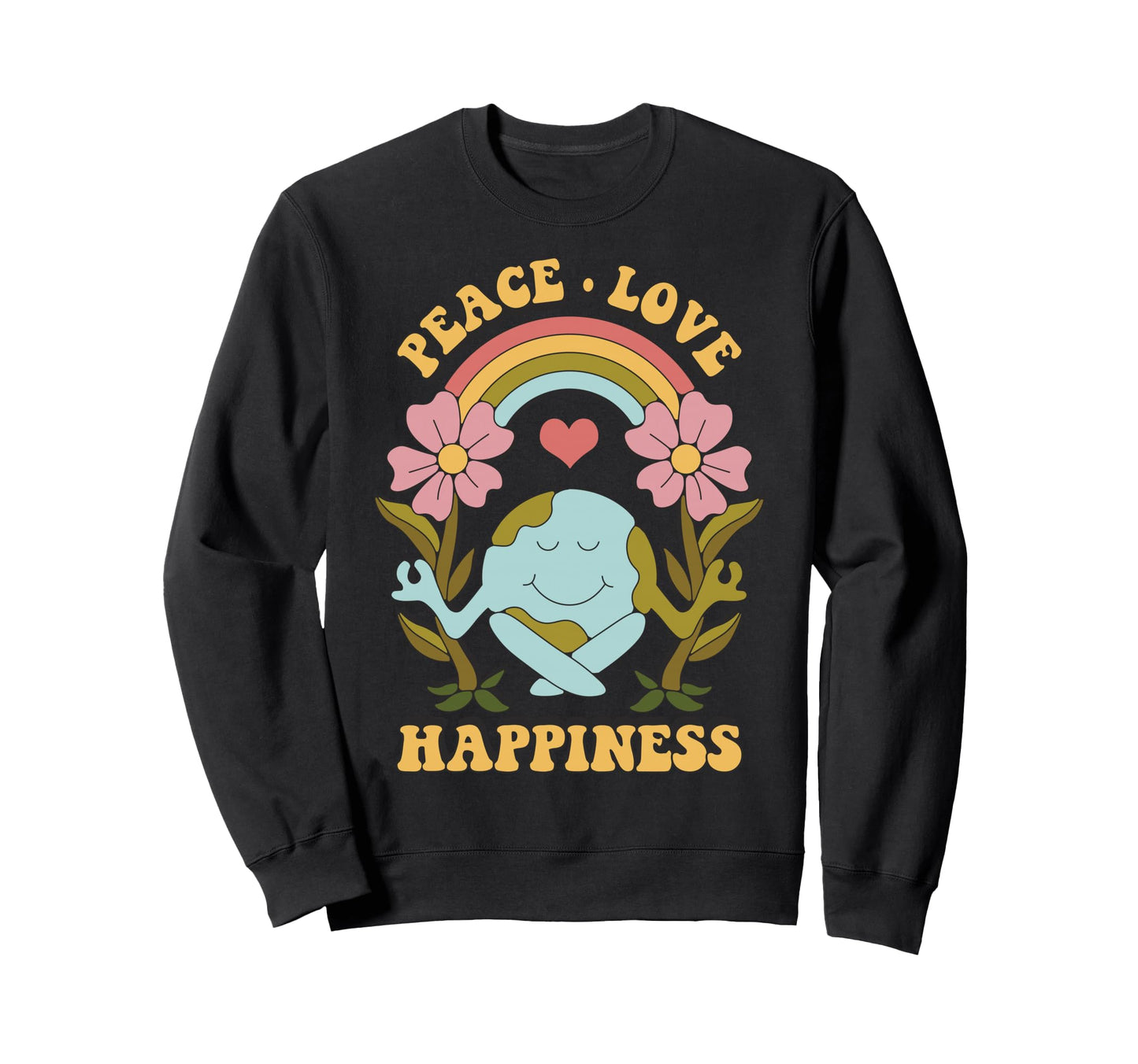 Peace Love Happiness Sweatshirt - Minimalist Print Men Women - T-Shirt, Sweatshirt, Hoodie