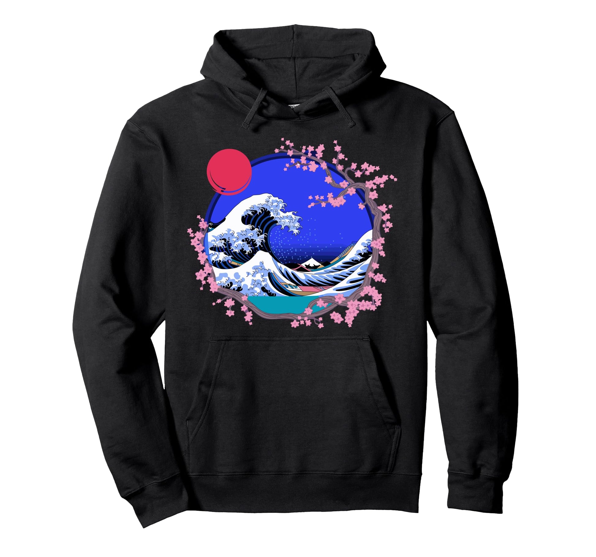 Big Wave Vaporwave Aesthetic 80S Anime Hoodie - Minimalist Print Unisex - T-Shirt, Sweatshirt, Hoodie